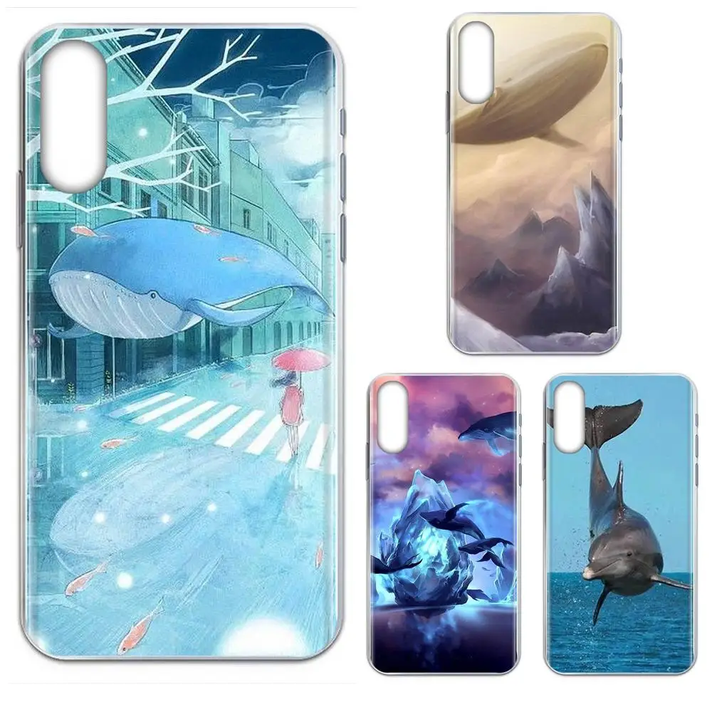 Мягкий рисунок для Galaxy J1 J2 J3 J330 J4 J5 J6 J7 J730 J8 2015 2016 2017 2018 mini Pro киты летающие в небе