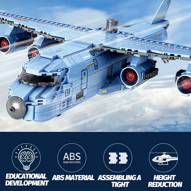 

1083PCS Transport Aircraft Building Blocks Team Airplane City Police Figures Bricks Educational Toys for Children Christmas