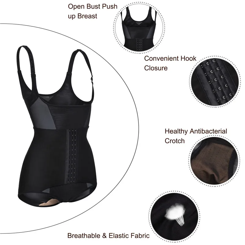 Junlan Slimming Bodysuit for Women Hooks Modeling Strap Waist Trainer Body Control Shapewear Reducing Shapers Underwear Lingerie