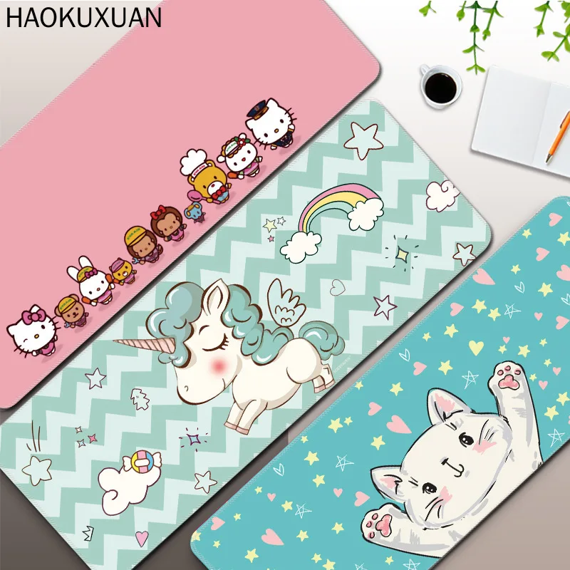 Коврик для мыши 900x400 мм большой настольный компьютерный коврик Kawaii компьютера и