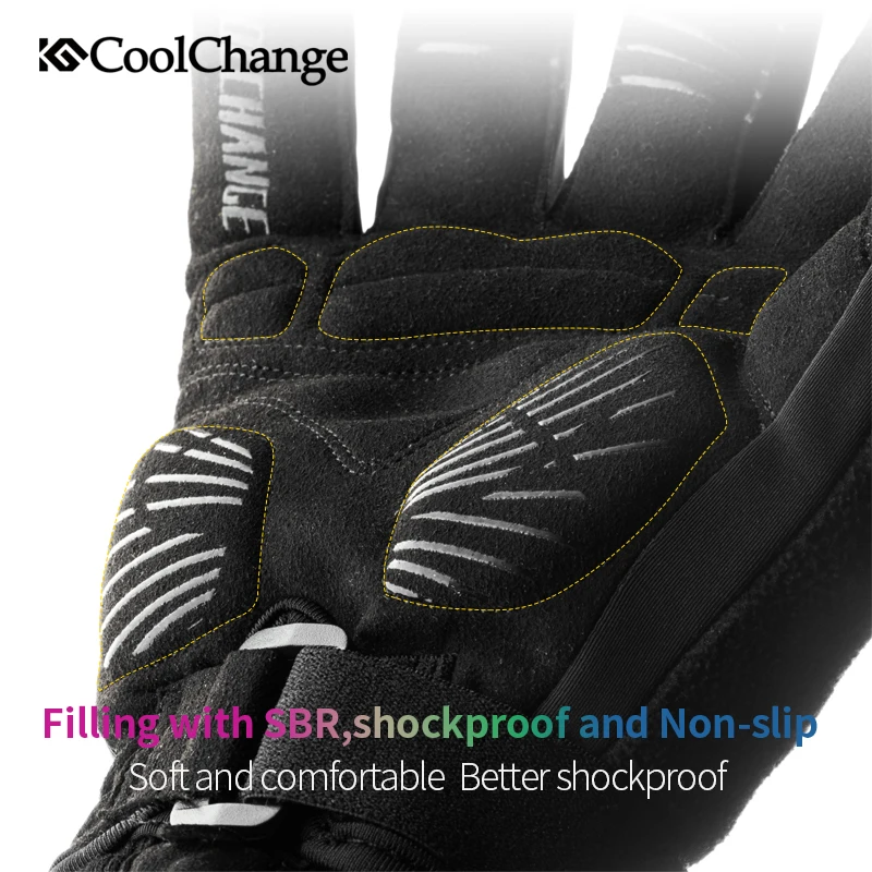 Велосипедные перчатки CoolChange зимние теплые гелевые велосипедные спортивные с