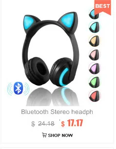 Светодиодный светильник 7 цветов Bluetooth стерео наушники беспроводные кошачьи наушники светящиеся кошачьи наушники игровая гарнитура наушники