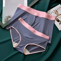 gentle bear fashion hot couple underwear ice silk panties new style sexy underpants high quality women briefs men boxer shorts