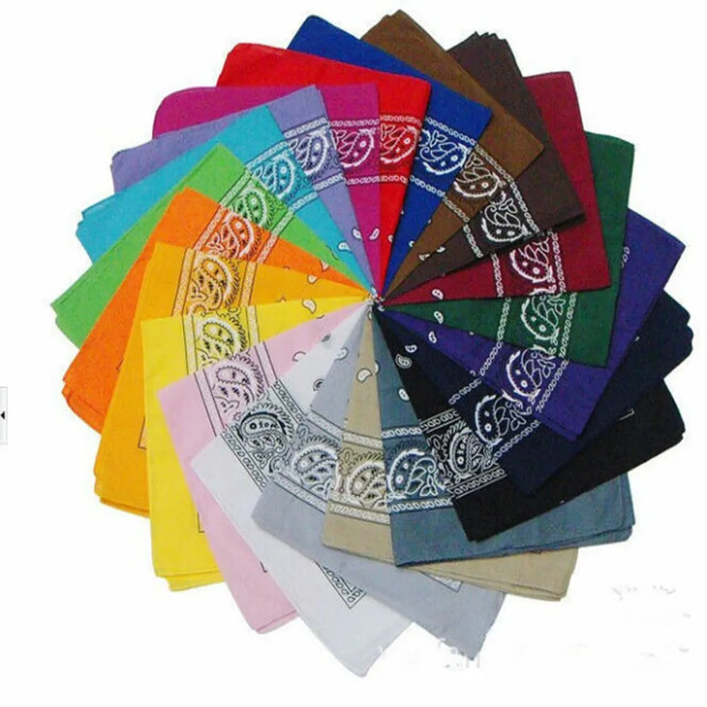 

Hot！Wholesale Lot 100% Cotton Cashew flowers Bandanas double sided head wrap scarf H5