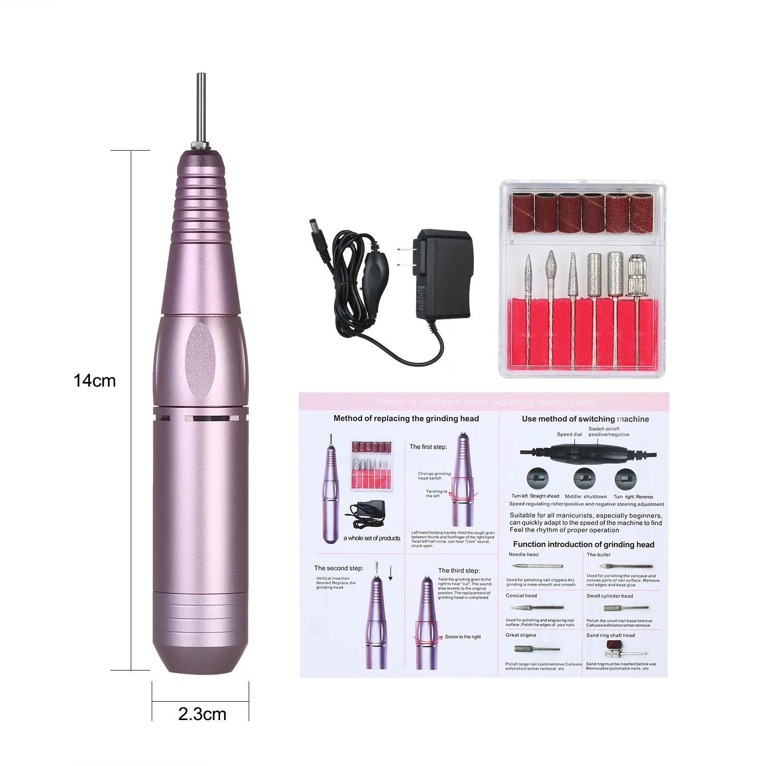 Электрическая машинка для маникюра и педикюра 20000 об./мин.|Точильные камни| |