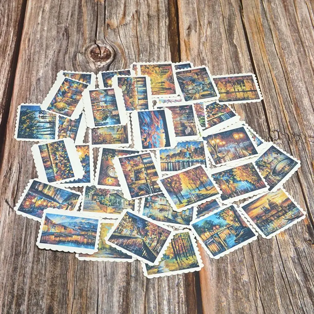 

42PCS Streetscape Stickers Diary Street View Paper Stickers Scrapbooking Decorative Lifelog DIY Stationery Gift Stickers
