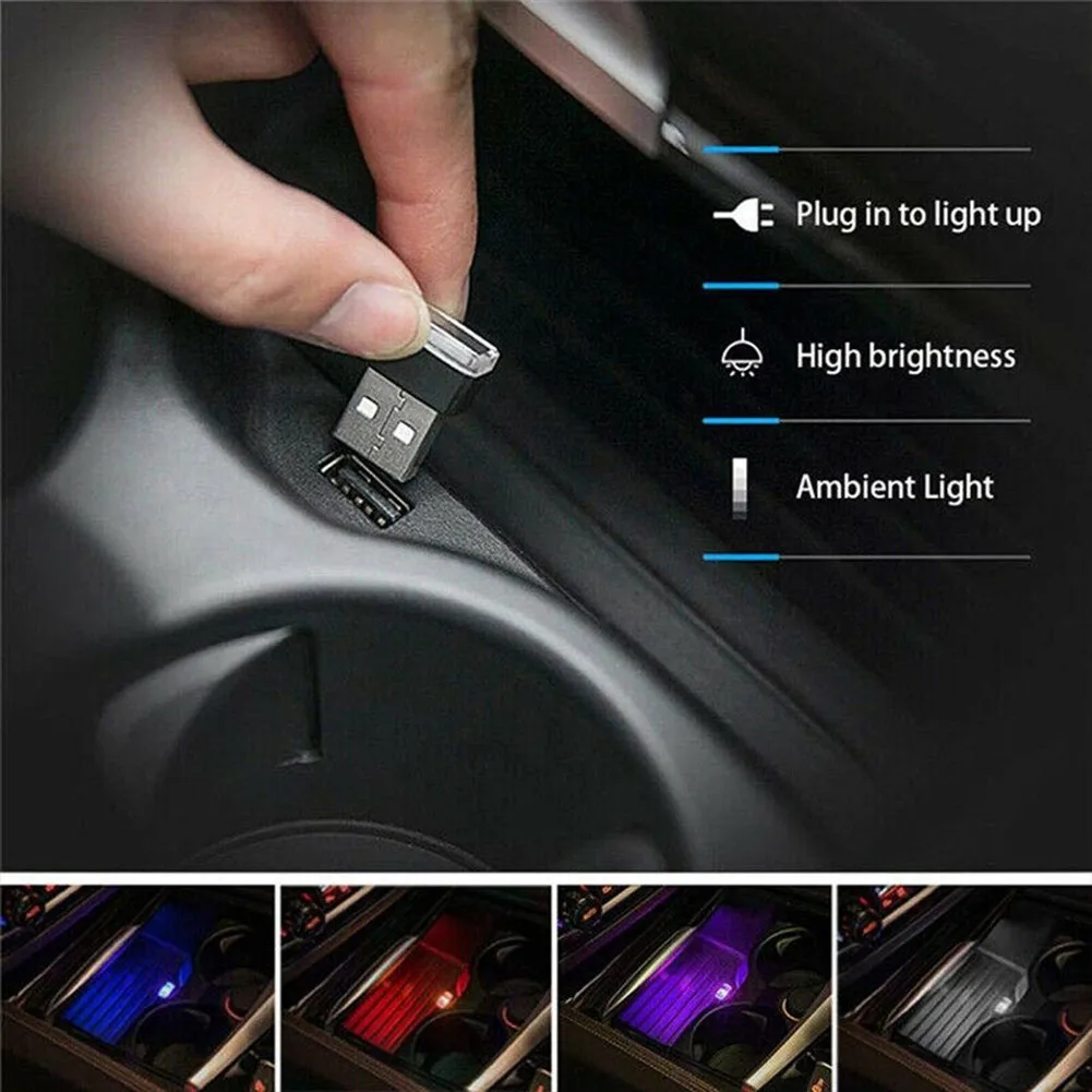 

1Pcs Mini USB LED Light Car Interior Lamp Neon Atmosphere Ambient Light Bulb Accessories Soft Shade LED Lamp Decoration Car