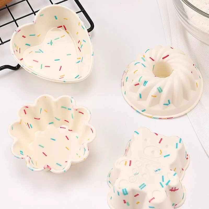 Food Grade Steamed Rice Cake Baked Muffin Mould Cup Silicone Easy-release Clean Small |