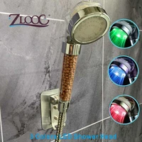 colorful led anion shower spa shower head pressurized water saving temperature control colorful light handheld big rain shower