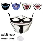 Маски для взрослых с цветочным принтом моющаяся маска для лица с мультяшным принтом Pm2.5 фильтры маска для лица CAotton унисекс Пылезащитная маска для рта