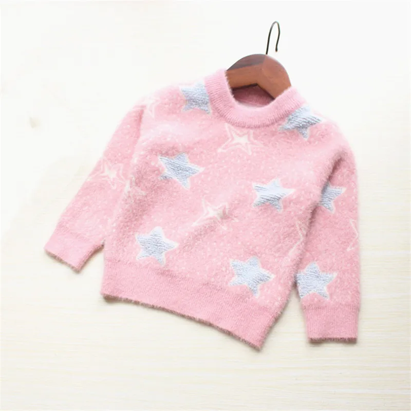 Модный осенне-зимний свитер для маленьких девочек теплый вязаный детская одежда