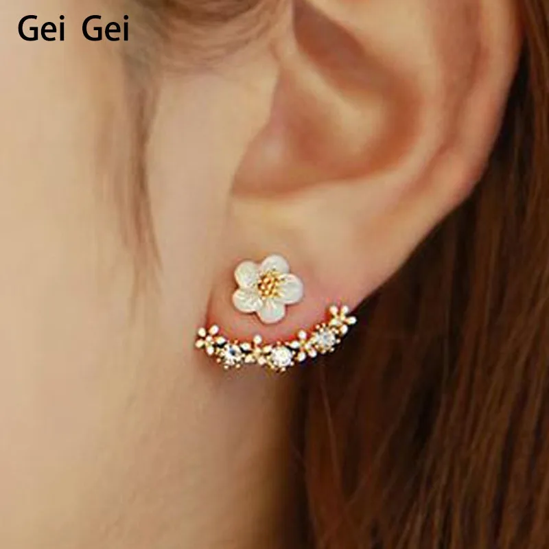 Милая ромашка для девушек висячие серьги с цветами на спине женские модные