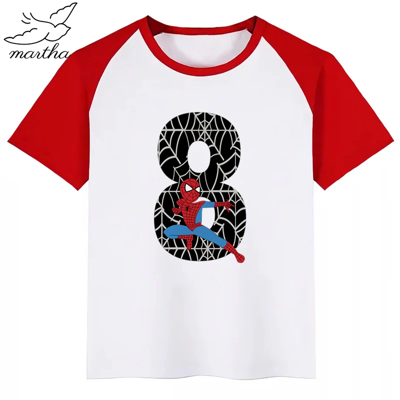 Детская футболка детская с рисунком Человека паука на день рождения принтом в