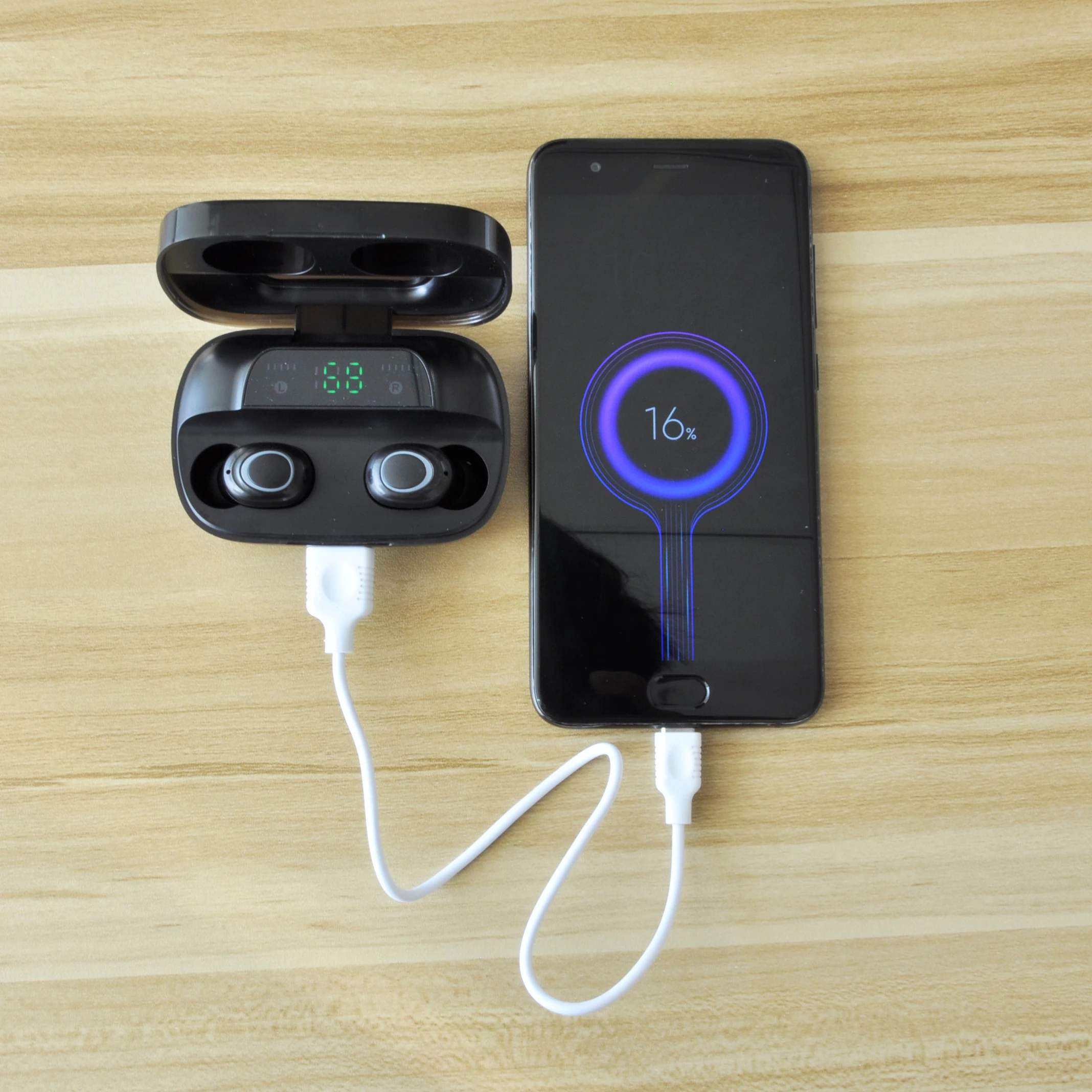 Новые беспроводные наушники-вкладыши для спорта, Bluetooth 5,0, сенсорные наушники, встроенный микрофон, звонок с зарядным устройством 3000 мАч для samsung