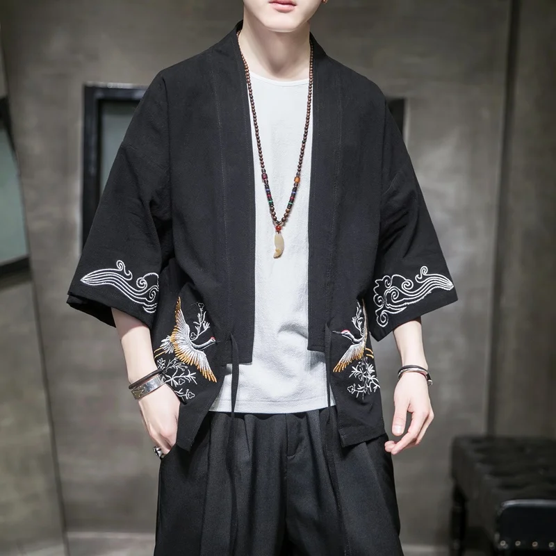 Рубашка мужская хлопковая в китайском стиле повседневный костюм Тан