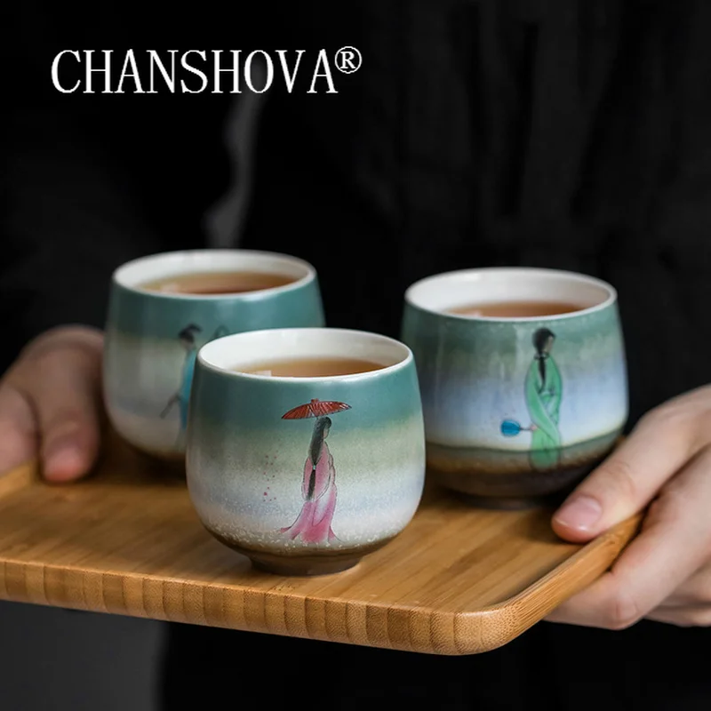

CHANSHOVA 100ml Traditional Chinese Style Handmade Handpainted Ceramic teacup coffee cup China Porcelain tea set H394
