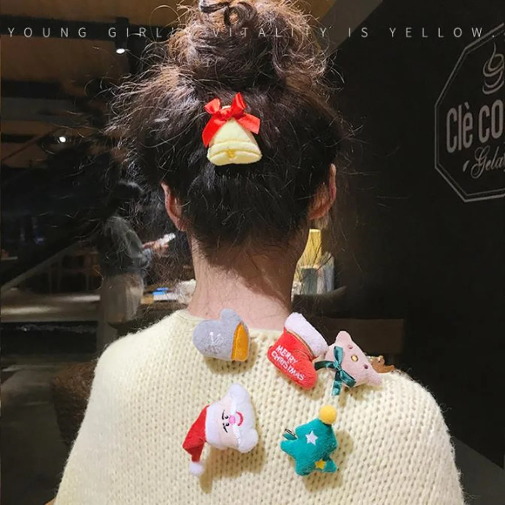 Мультяшные заколки для волос девочек рождественские подарки Детская Брошь милая