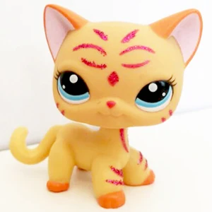 2118 pet shop lps лпс пет шоп игрушки кошка немного короткие волосы стоял серый#5#391 черный#336 старые оригинальные игрушки котенок детей Рождество подарок коллекция - Цвет: 2118