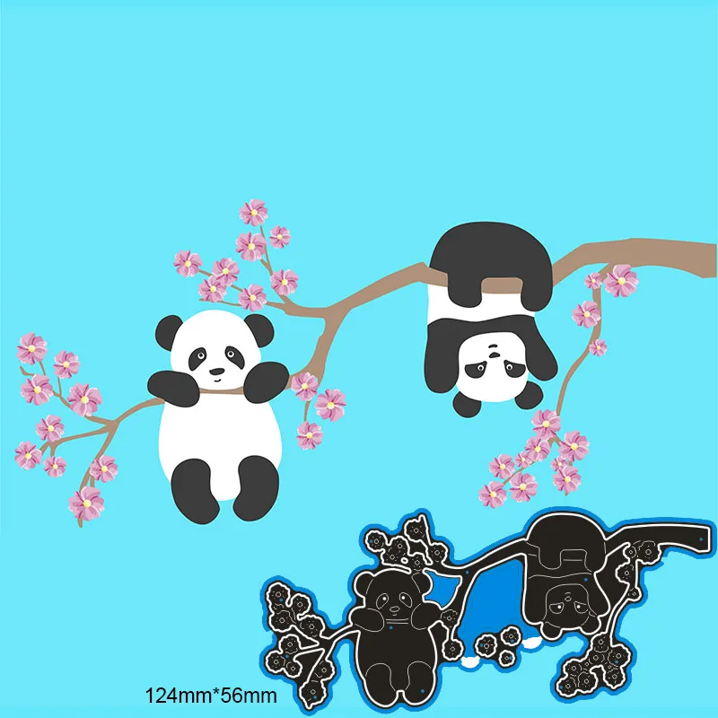 

124*56mm pandas in tree New Metal Cutting Dies decoration Scrapbook Embossing Paper Craft Album Card Punch Knife