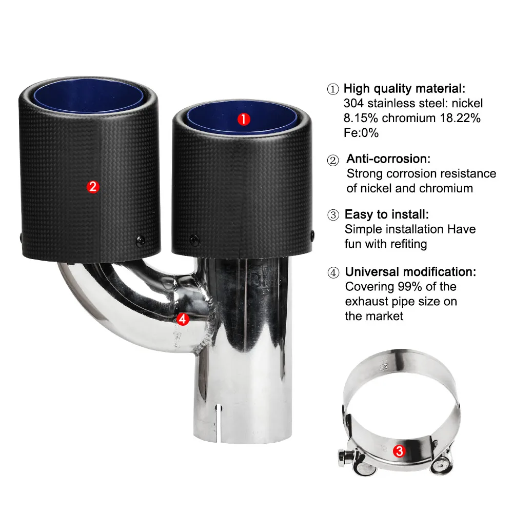Автомобильная Двойная модель H матовый глушитель наконечники выхлопной трубы