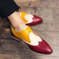 new high end customized mens retro brooch casual leather shoes business professional formal wear and large size mens shoes