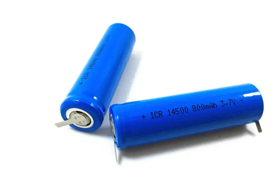 2 шт. ICR14500 800 мА/ч, 3,7 V с прямыми никелевая пластина на обоих концах