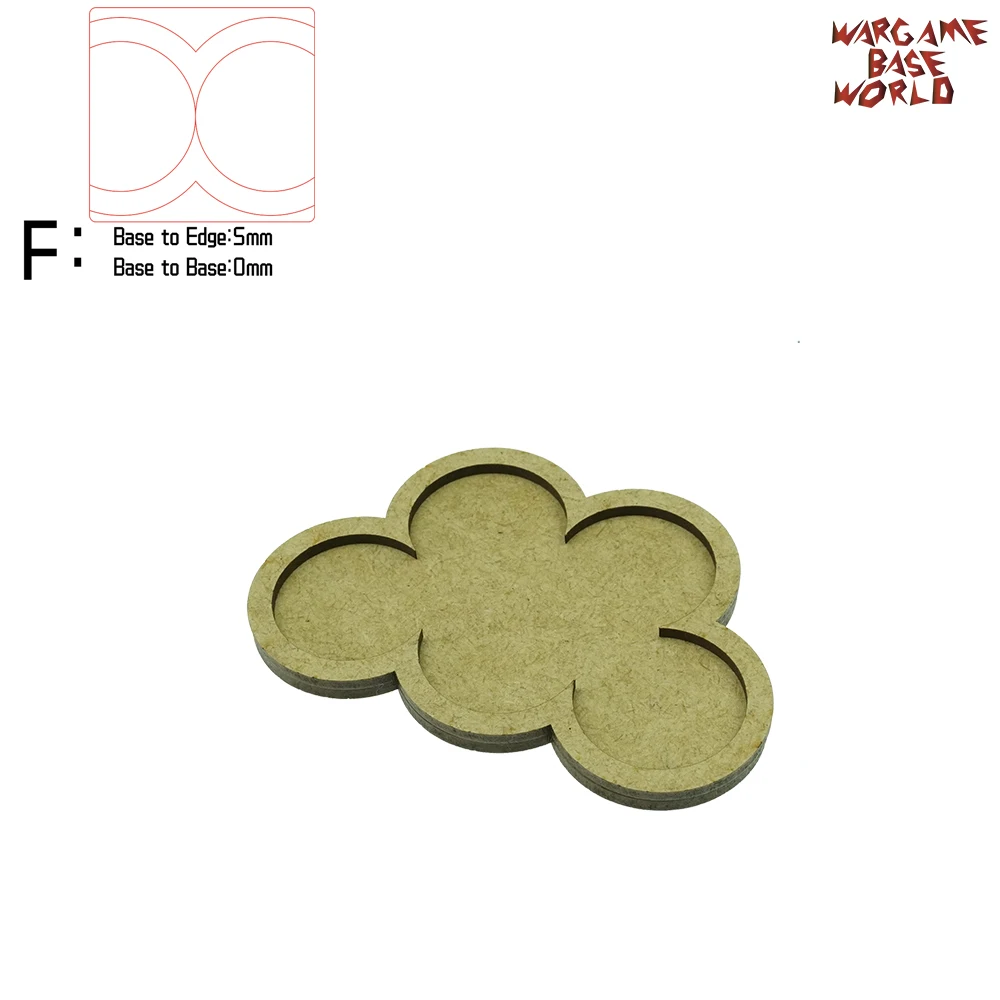 Wargame Base World-Movement Tray-5 круглых 32 мм-MDF в форме переключателя