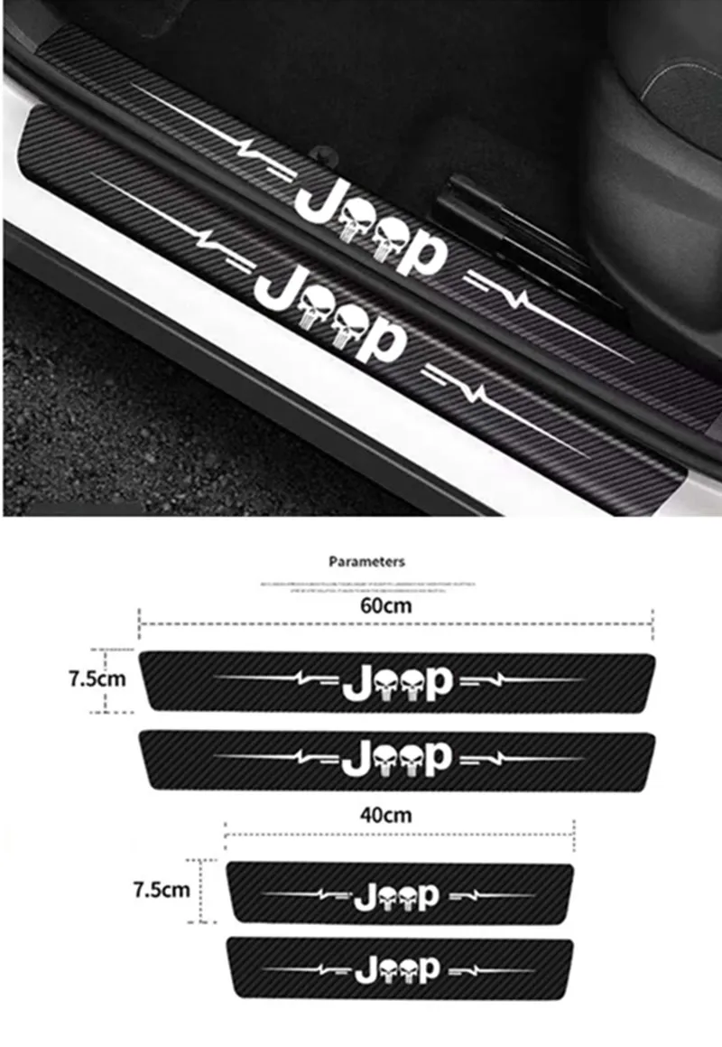 

Car Doors carbon fiber decals bumper stickers scratch-resistant jeep grand Cherokee commander traitor wrangler auto parts