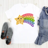 cute rainbow five pointed star fidget toys t shirt push bubble sensory toys shirt %d0%bf%d0%be%d0%bf %d0%b8%d1%82 popit t shrit women t shirt tops