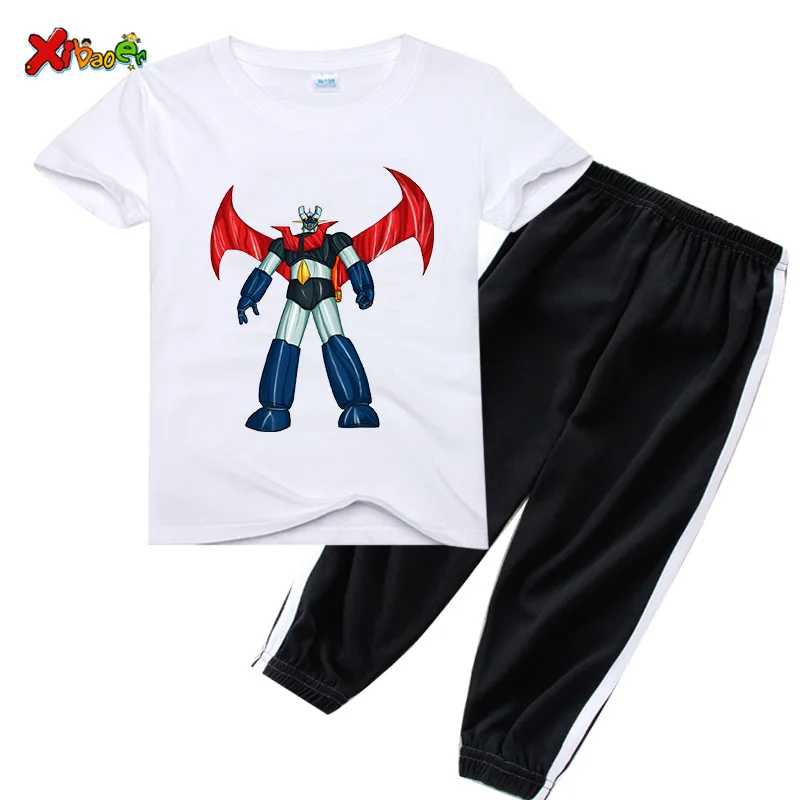 Boys Clothing Set Summer Kids Girls Sets Cartoon Printing Short Sleeve T-shirt Tops+Anti Mosquito Pants 2 PCS Outfit Baby Sets