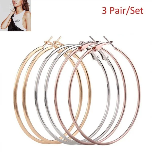 

Delysia King Trendy Large Hoop Earrings Big Smooth Circle Earring Loop Ear Accessories for Women Jewelry