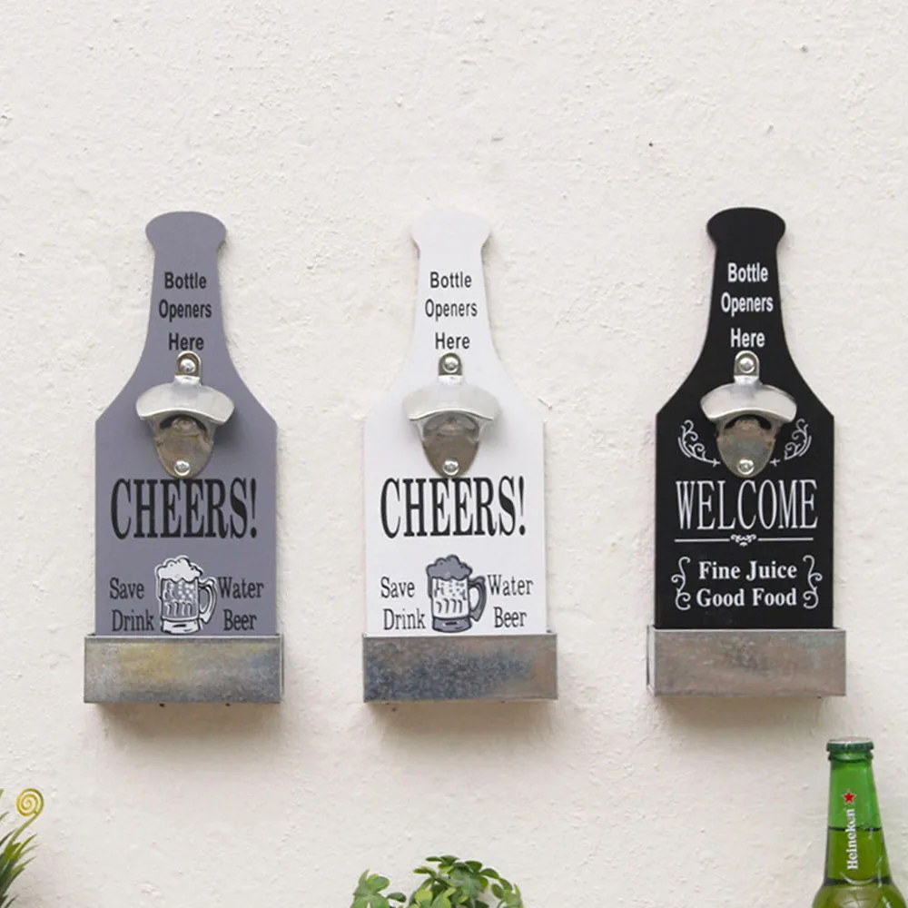 Ретро креативная открывалка для бутылок пивных деревянная настенная бара