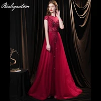 luxury evening dresses 2021 long bealegantom a line sequin beading formal prom gowns vestido robe soiree real photo
