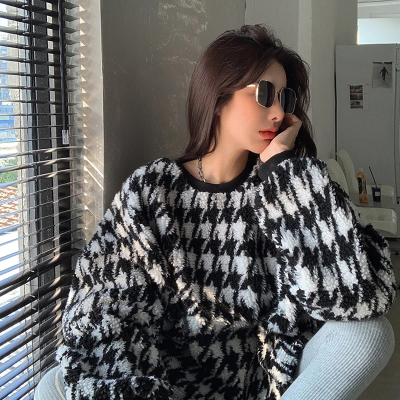 Женский толстый Свитшот Harajpoo корейская мода с круглым вырезом новинка сезона