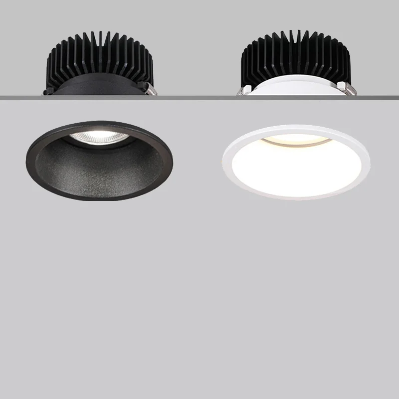 Узкий встроенный антибликовый светодиодный потолочный светильник COB