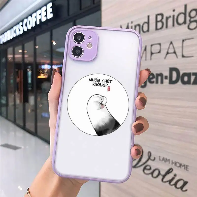 

cat paw My emperor Cute Phone Cases Matte Transparent for iPhone 7 8 11 12 s mini pro X XS XR MAX Plus cover funda