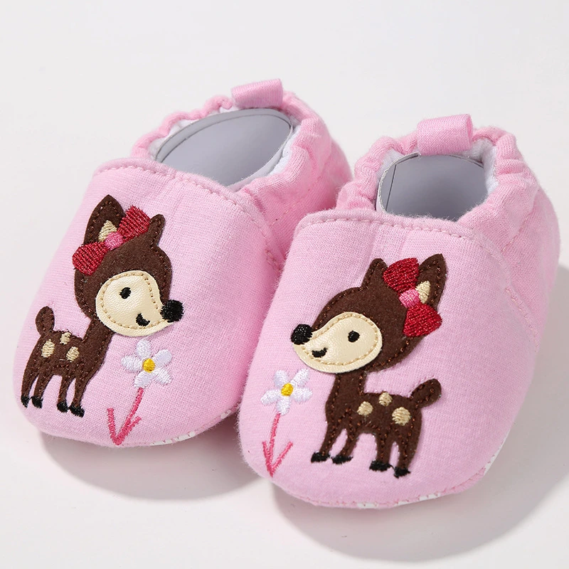 Zapatos de tela de algod&oacute;n para beb&eacute;s, mocasines de dibujos animados para primeros pasos, antideslizantes, suela suave, de 0 a 18 meses, 1 par-2