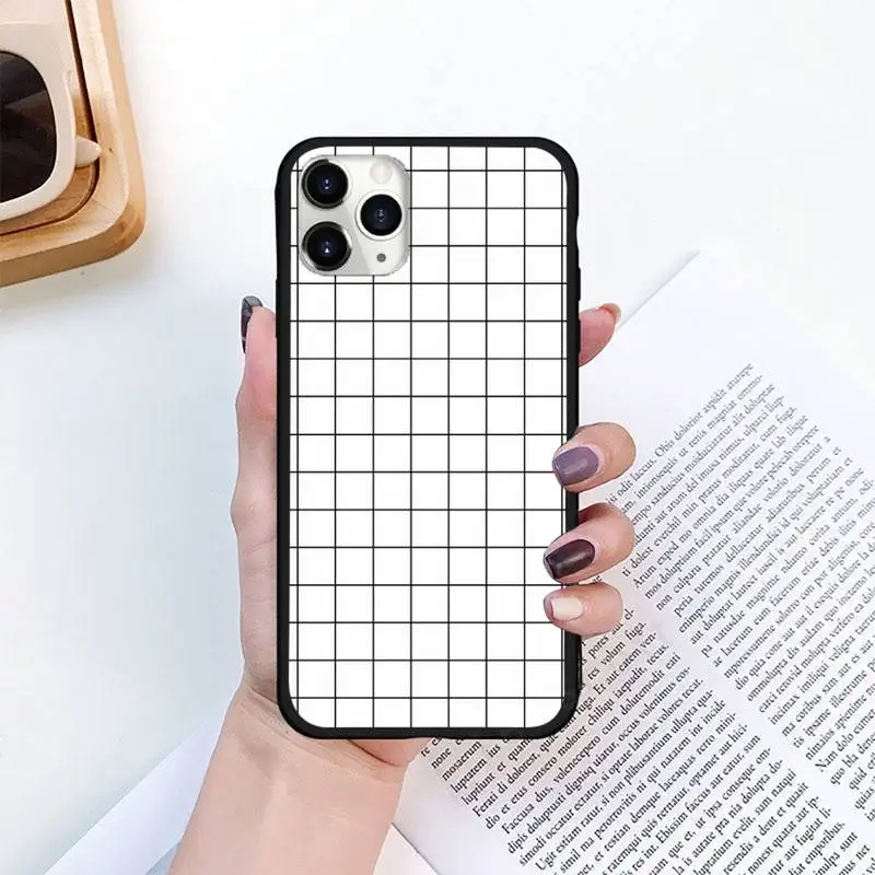 

Black and white checkerboard Phone Case for iPhone 11 12 pro XS MAX 8 7 6 6S Plus X 5S SE 2020 XR mini