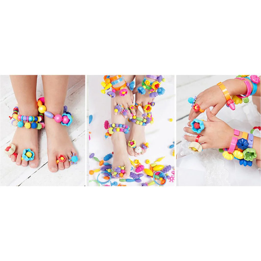 

300pcs/pack DIY Jewelry Kid Beads Snap together Children Fun Fashion Kit