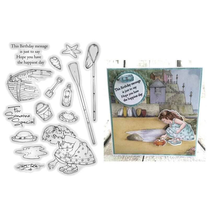 2019 прозрачный силиконовый штамп Морская девушка для самостоятельного