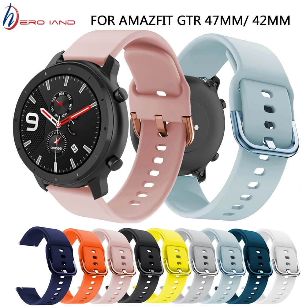 22 мм 20 ремешок для часов Huami Xiaomi Amazfit gtr 47 42 смарт браслет bip Youth/Stratos/Pace