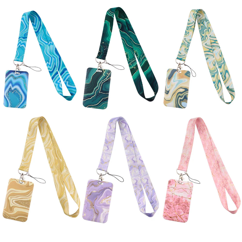 

CB1204 Marble Printing Lanyard For Keychain ID Card Cover Passport Student Cellphone USB Badge Holder Mobile Phone Accessories