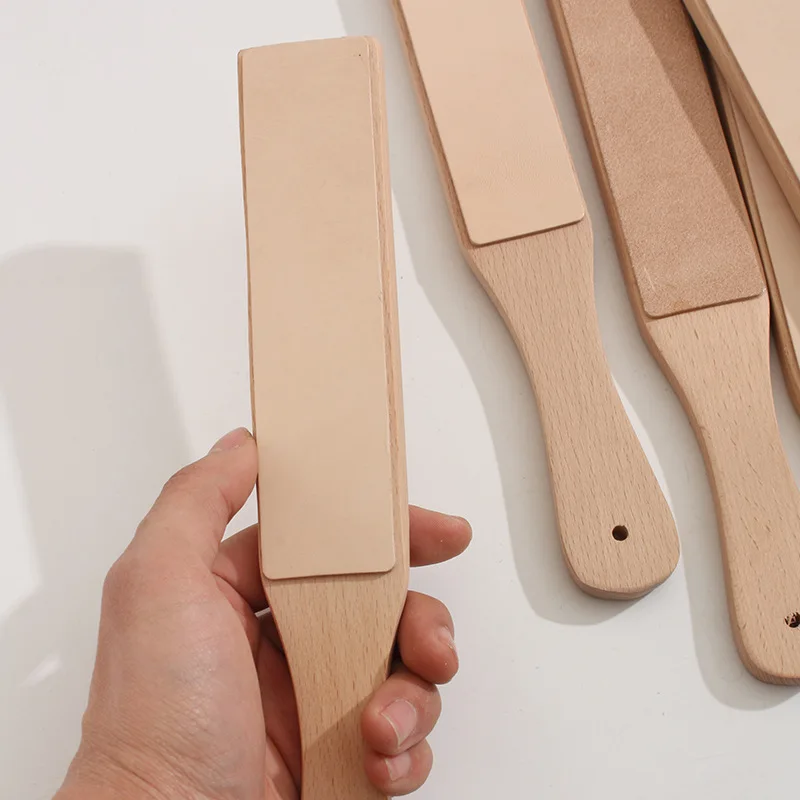 1pcs Leather Sharpener Wooden Handle Double Side Polishing DIY Leathercraft Sharpening Burnish Board Modeling Shine Accessories - купить по