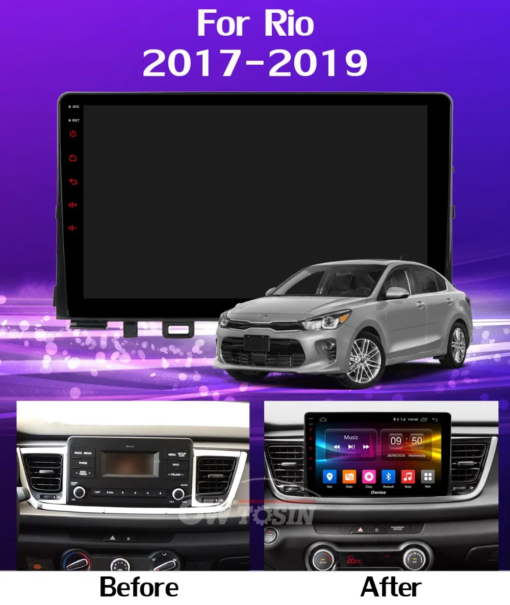 1din 360 ° панорамный 4G SIM Wi-Fi Android 9,0 8Core 4G+ 64G DSP CarPlay автомобильный мультимидийный Навигатор Радио плеер для Kia Rio