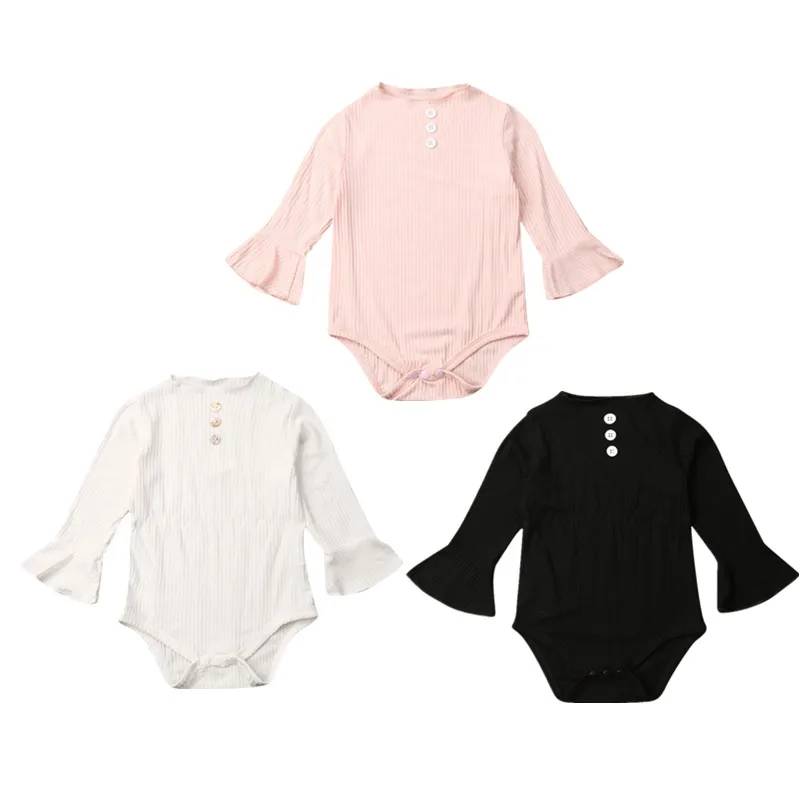 Детский комбинезон с рукавами колокольчиками для новорожденных девочек осенняя