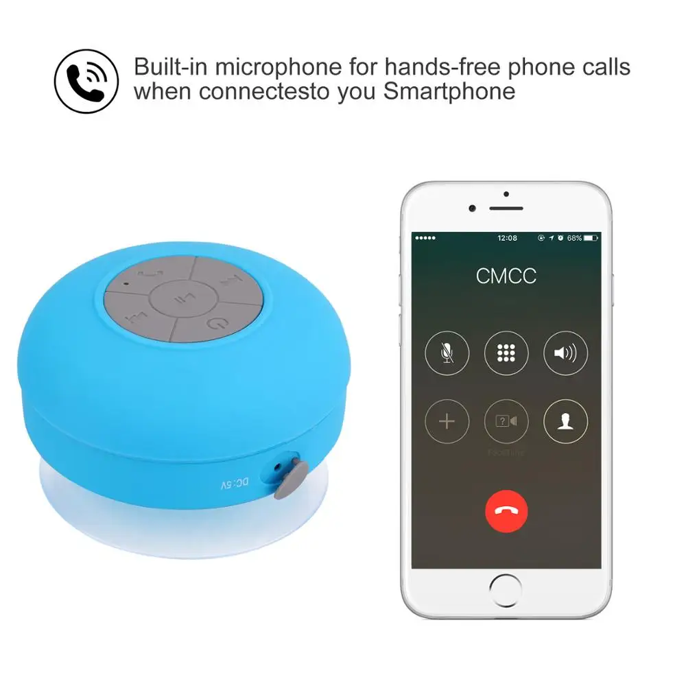 Мини Bluetooth динамик Портативный водонепроницаемый беспроводной Душ ванная