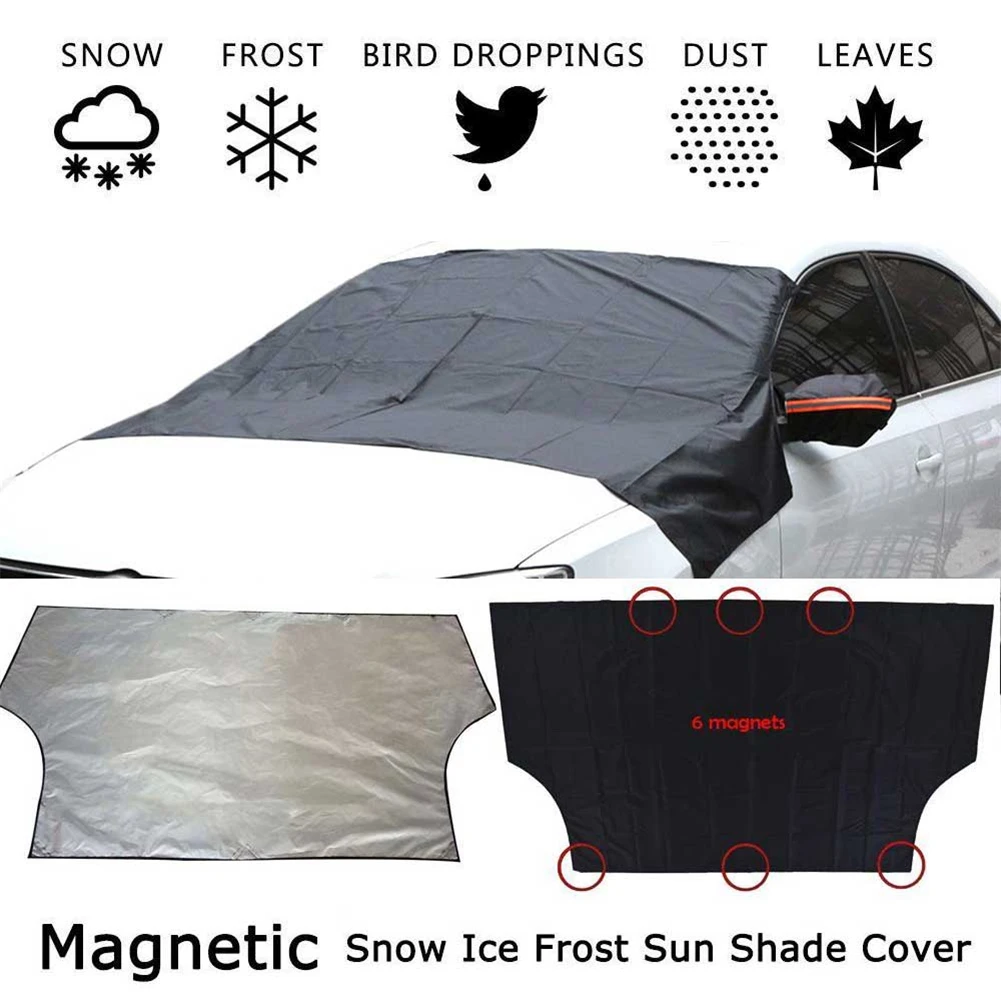 L Черный/Серебряный 6 сильный магнит автомобильный Снежный чехол ткань снег льд