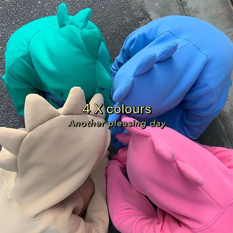 

Sweatshirts Multi-color Funny Dinosaur Girlfriends Hooded Female Tide Autumn And Winter New Plus Velvet Class Clothes Loose