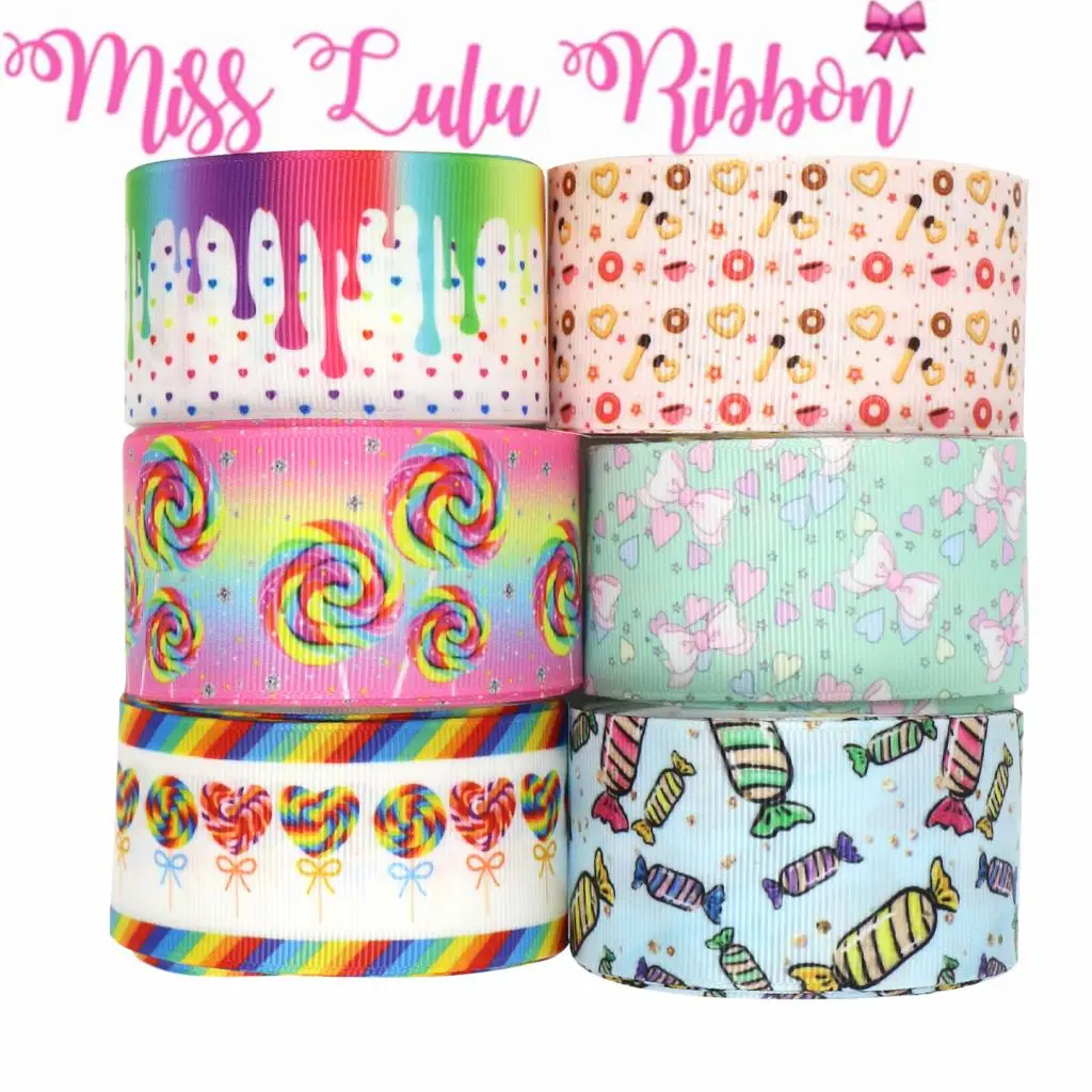 16 мм 75 радужные конфеты леденец градиентный цвет печатная корсажная лента DIY