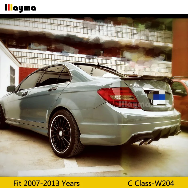 C74 Стиль углеродного волокна задний спойлер на багажник для Benz C Class W204 C180 C200 C220 C250 4